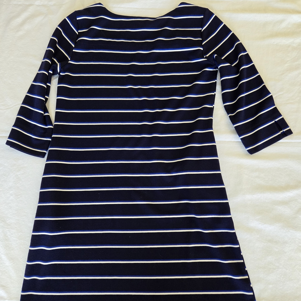 Tribal Navy & White Striped Square-Neck Mini Dress - Picture 3 of 11